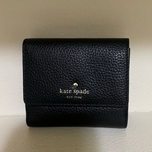 Kate Spade Small Black Flap Wallet Used